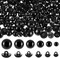 300PCS Sew-On Black Safety Eyes for Stuffed Animals, Domed Plastic Craft Eyes for DIY Amigurumi, Puppets, Dolls, Bears, and Plush Toys (7mm–15mm)